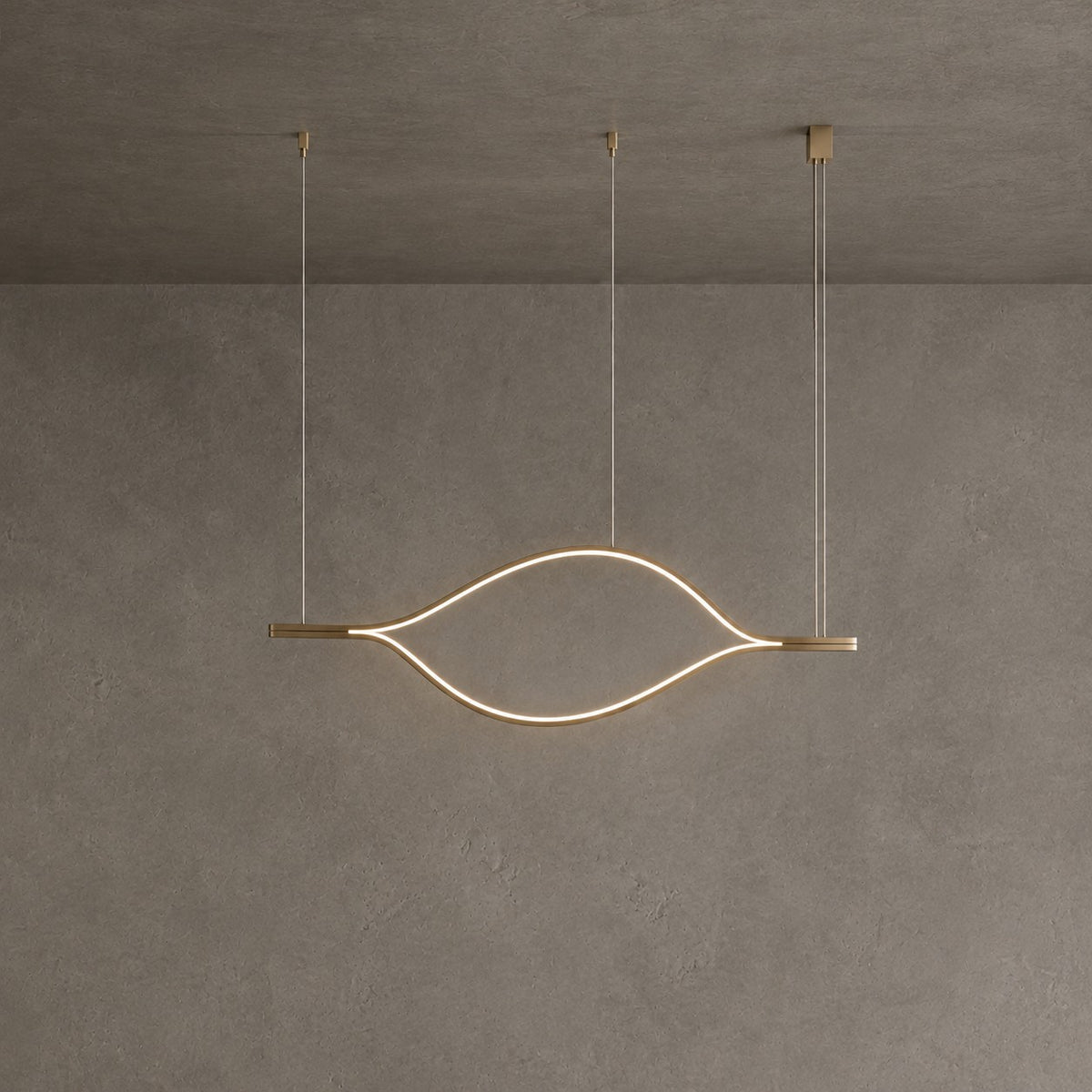 Modern Simple Aluminum Waving Chandelier