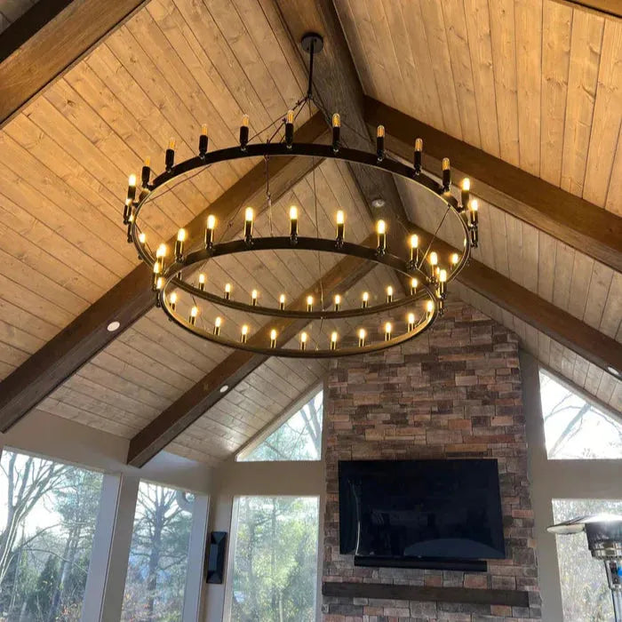 Coviro Vintage Filament Two-Tier Chandelier