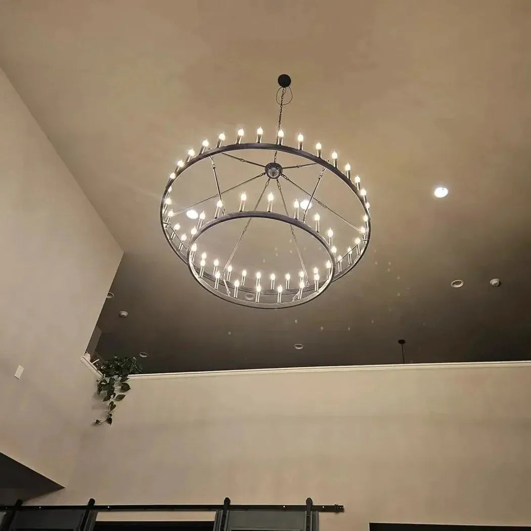 Coviro Vintage Filament Two-Tier Chandelier