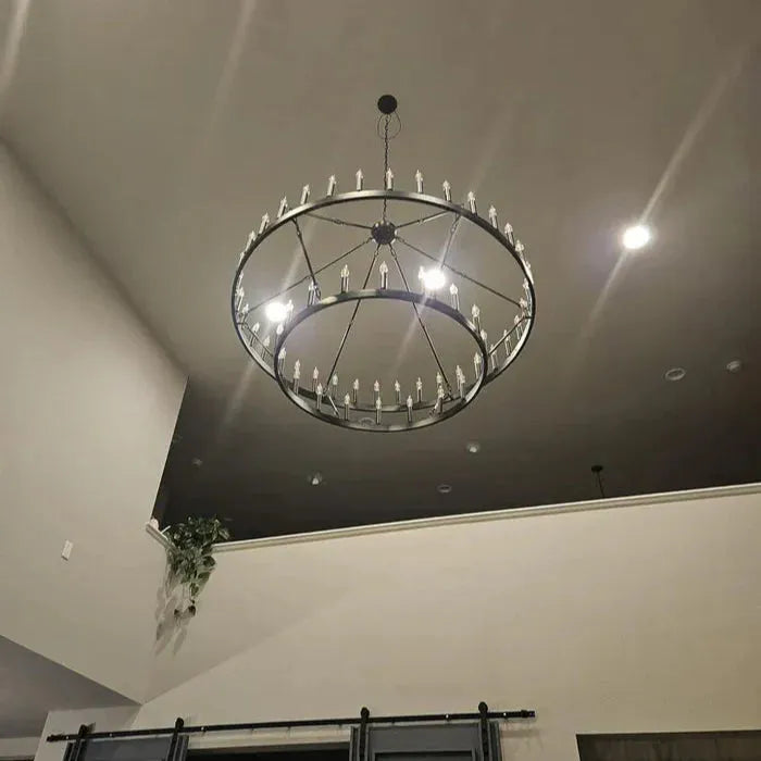 Coviro Vintage Filament Two-Tier Chandelier