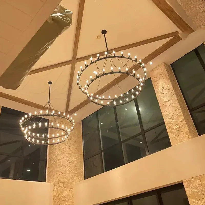 Coviro Vintage Filament Two-Tier Chandelier