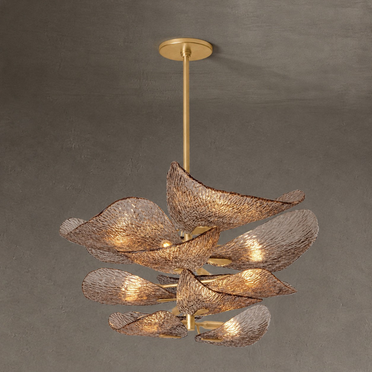 Cardiff Gold Leaf Glass Chandelier