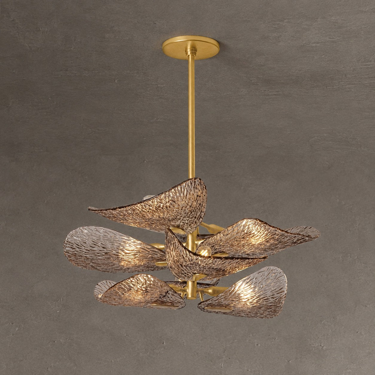 Cardiff Gold Leaf Glass Chandelier