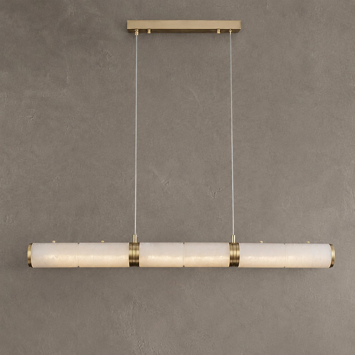 Caroline Alabaster Modern Art Linear Chandelier Lighting