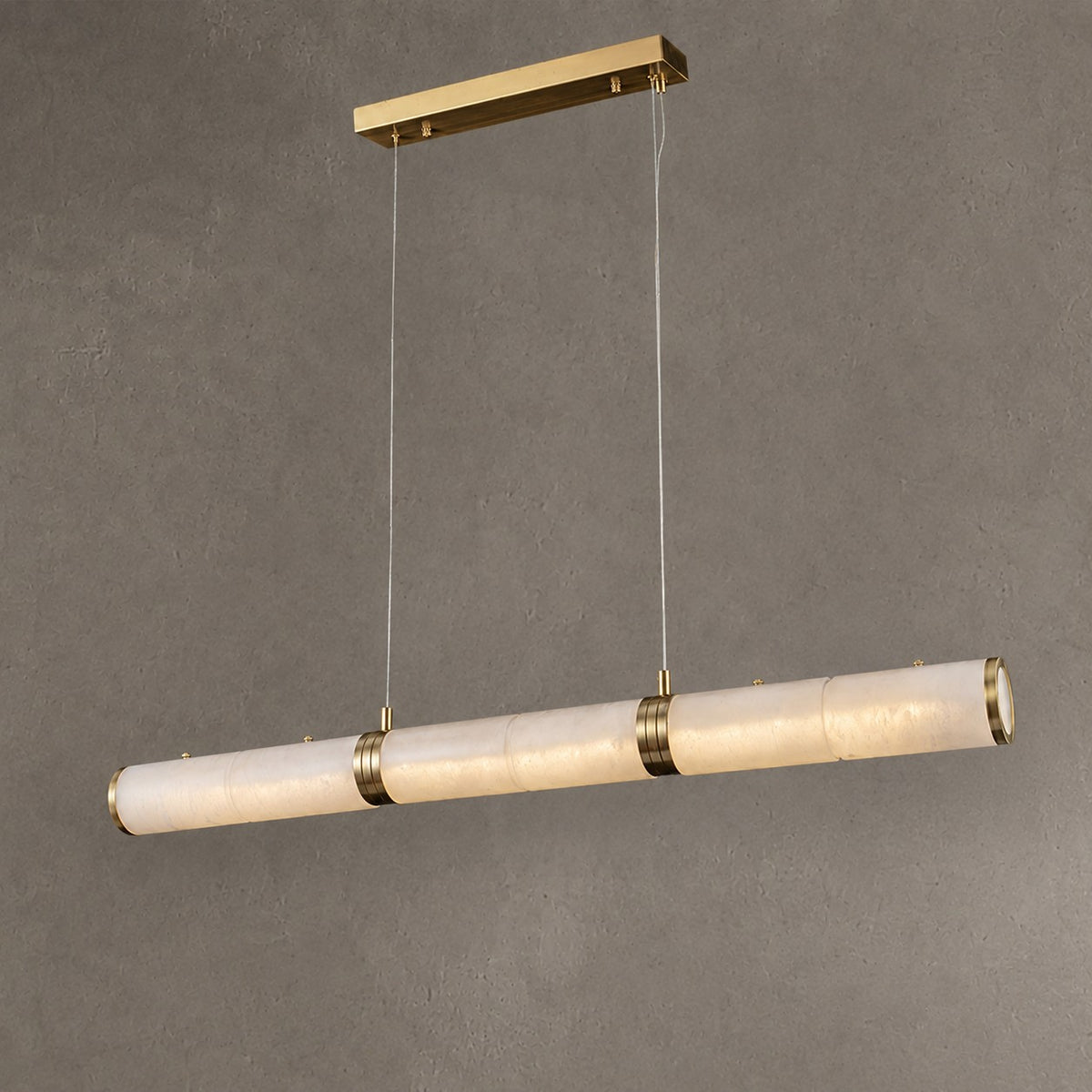 Caroline Alabaster Modern Art Linear Chandelier Lighting
