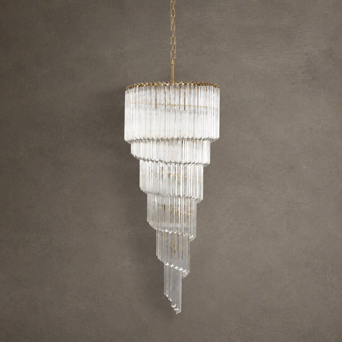 Chandelier  Cascada Spiral Clear Crystal Nickel
