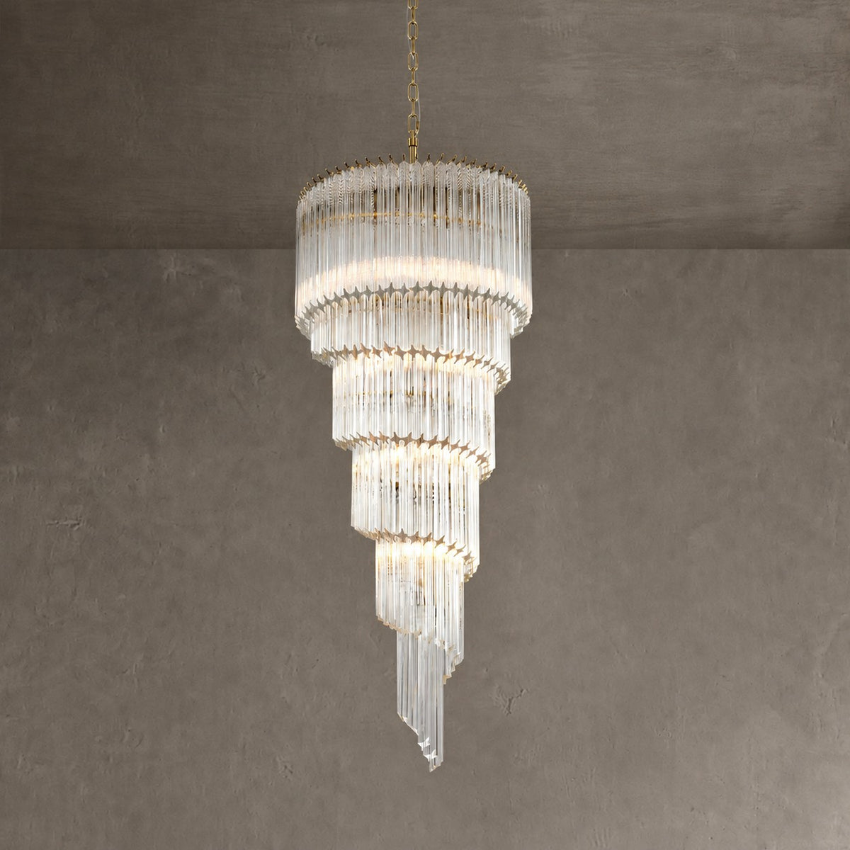 Chandelier  Cascada Spiral Clear Crystal Nickel