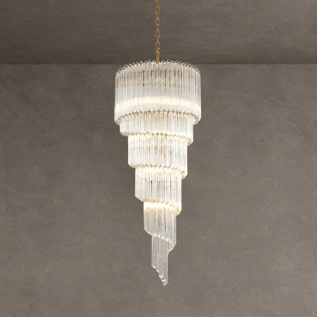 Chandelier  Cascada Spiral Clear Crystal Nickel
