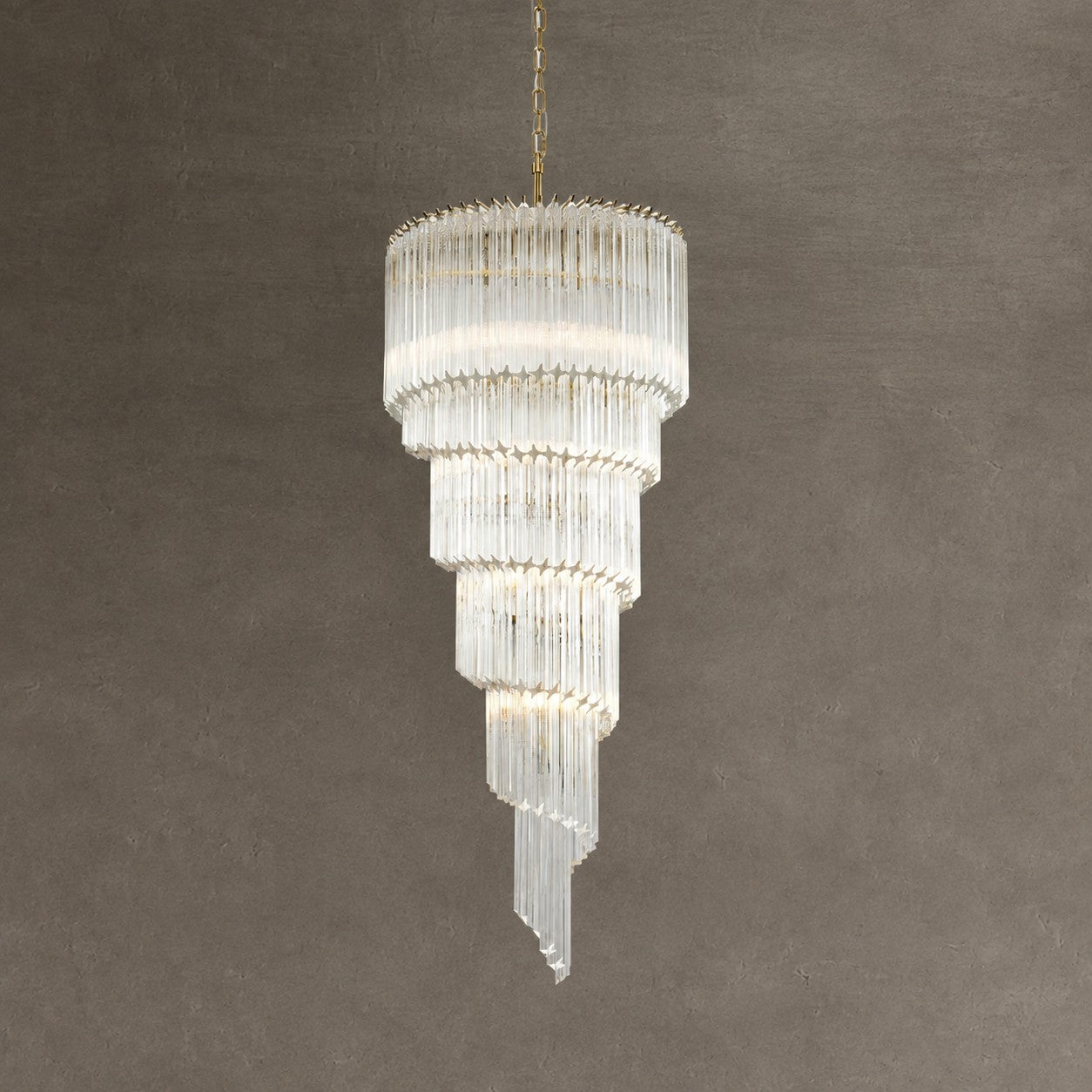 Chandelier  Cascada Spiral Clear Crystal Nickel