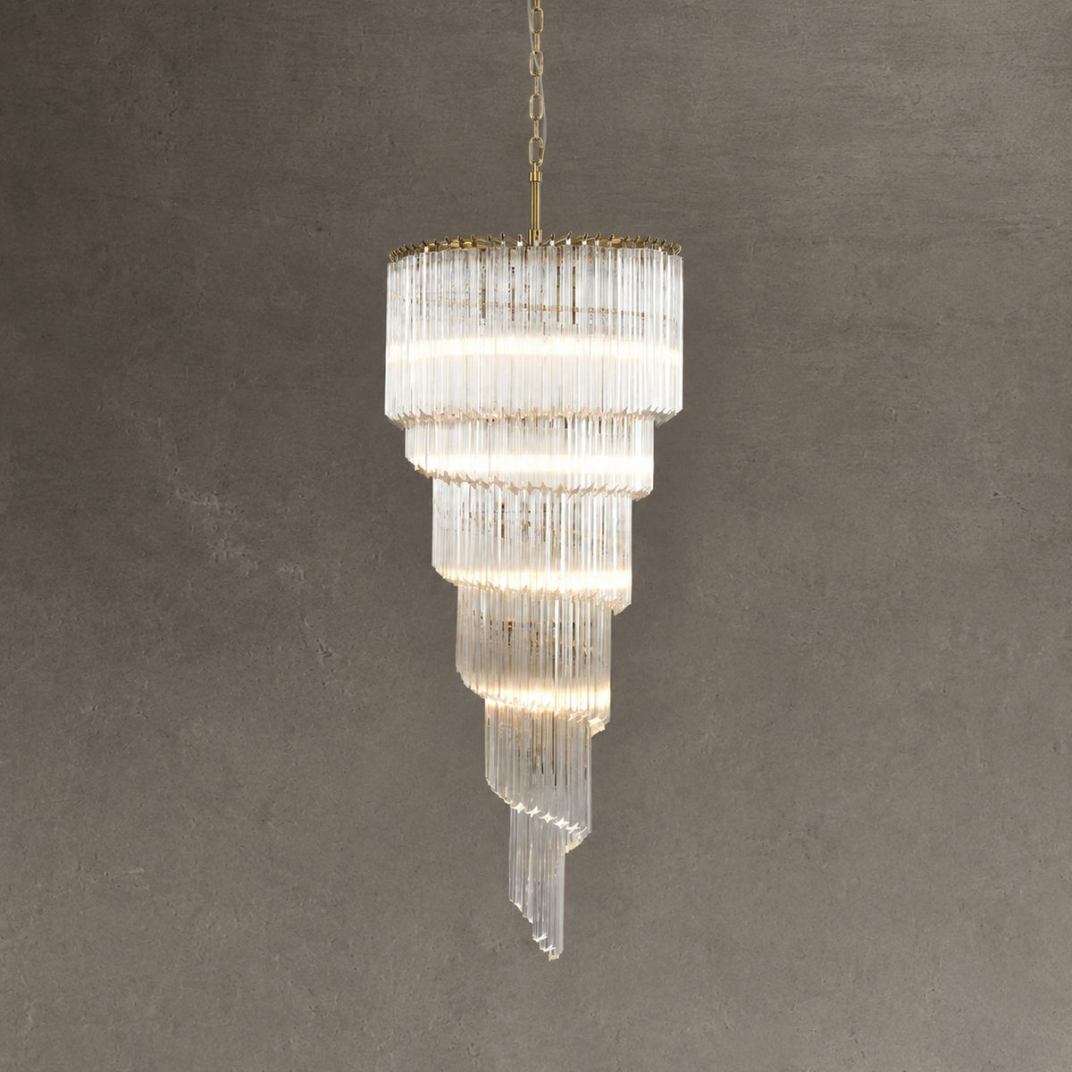 Chandelier  Cascada Spiral Clear Crystal Nickel