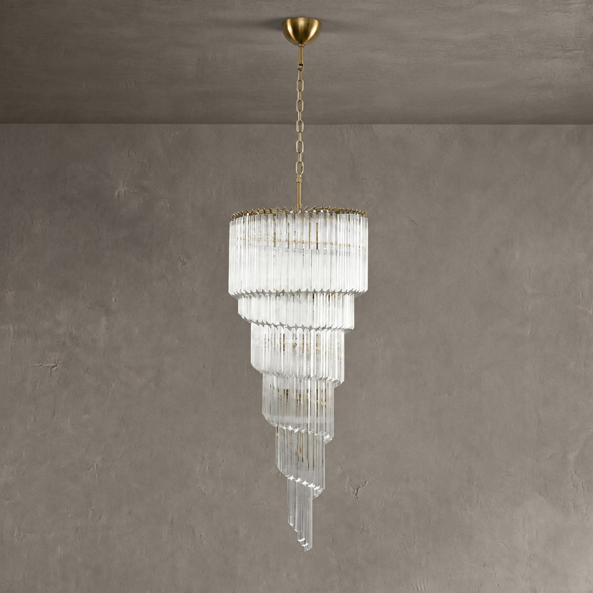 Chandelier  Cascada Spiral Clear Crystal Nickel