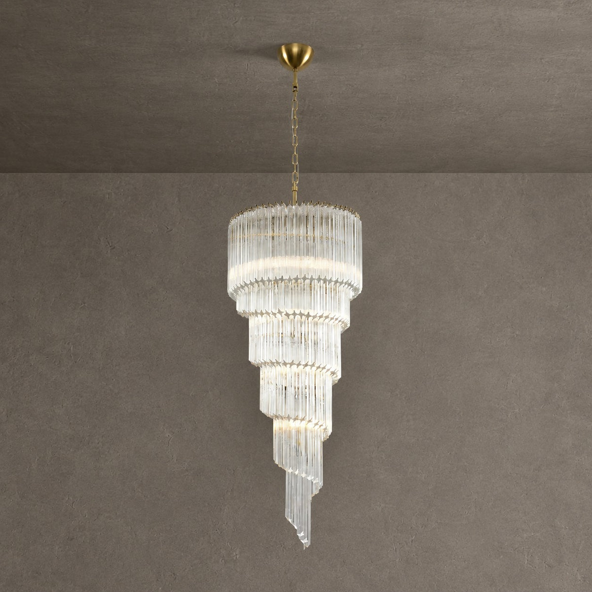 Chandelier  Cascada Spiral Clear Crystal Nickel