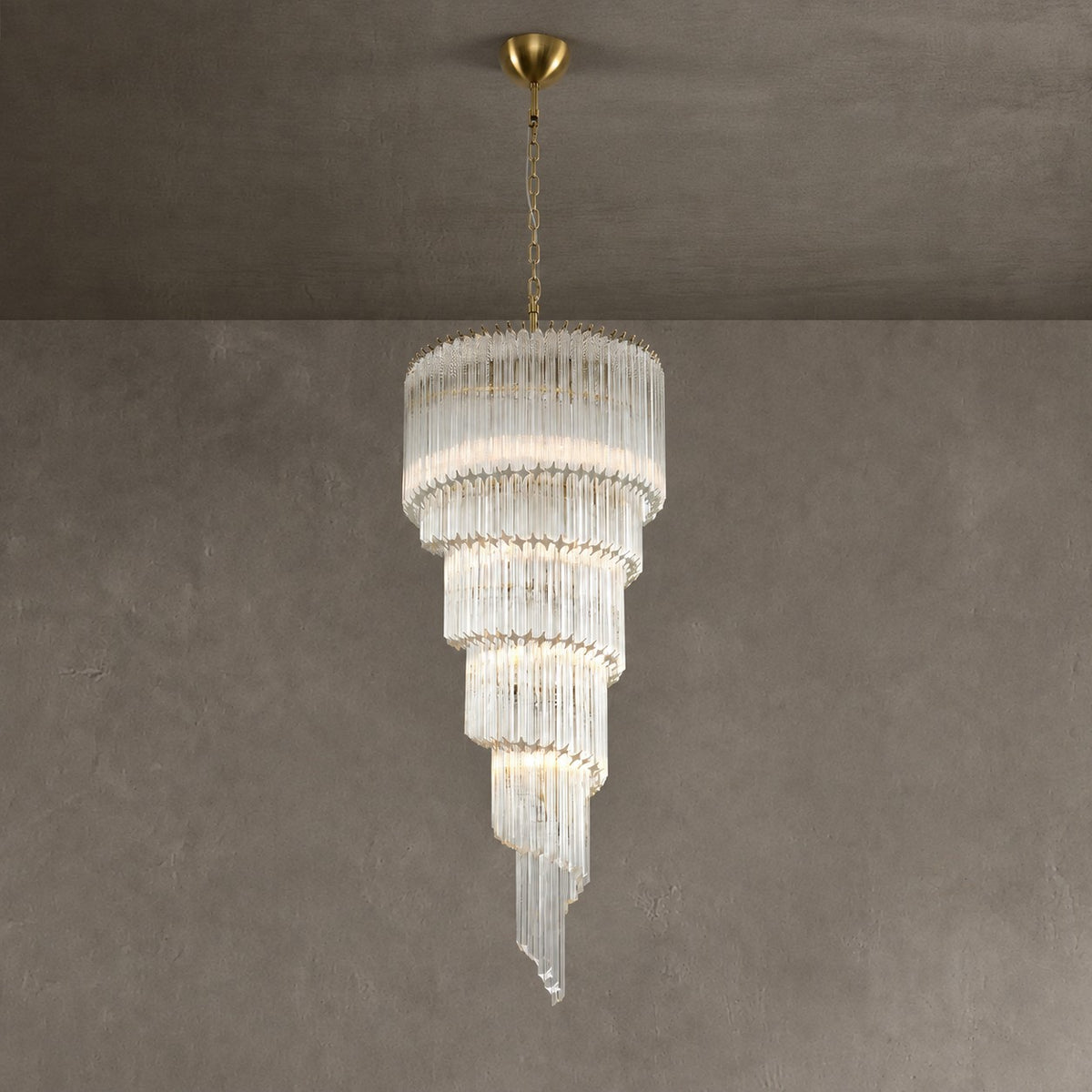Chandelier  Cascada Spiral Clear Crystal Nickel