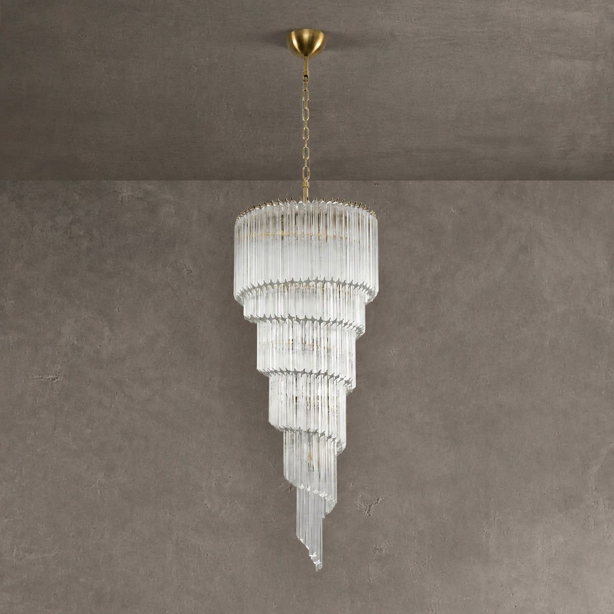 Chandelier  Cascada Spiral Clear Crystal Nickel
