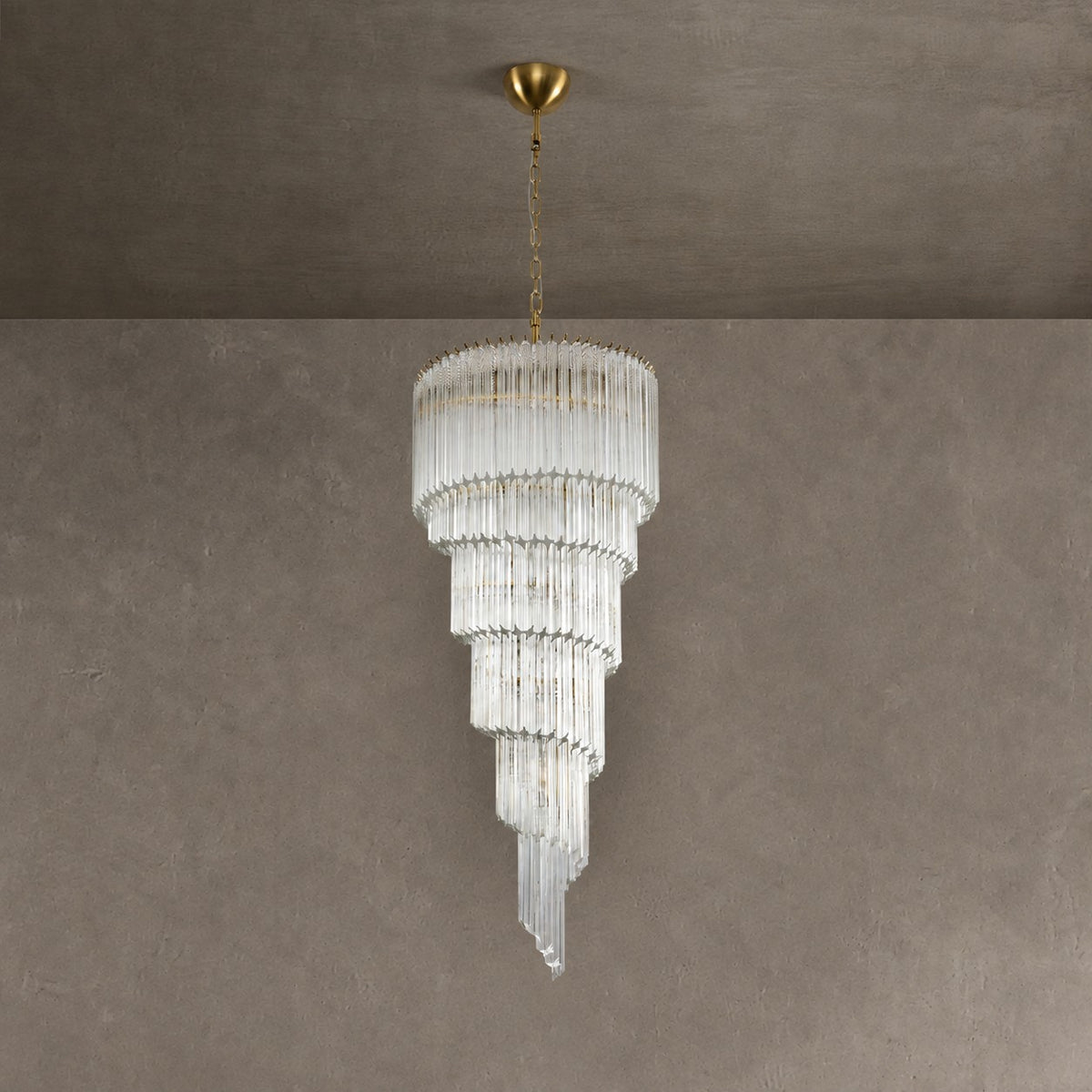Chandelier  Cascada Spiral Clear Crystal Nickel