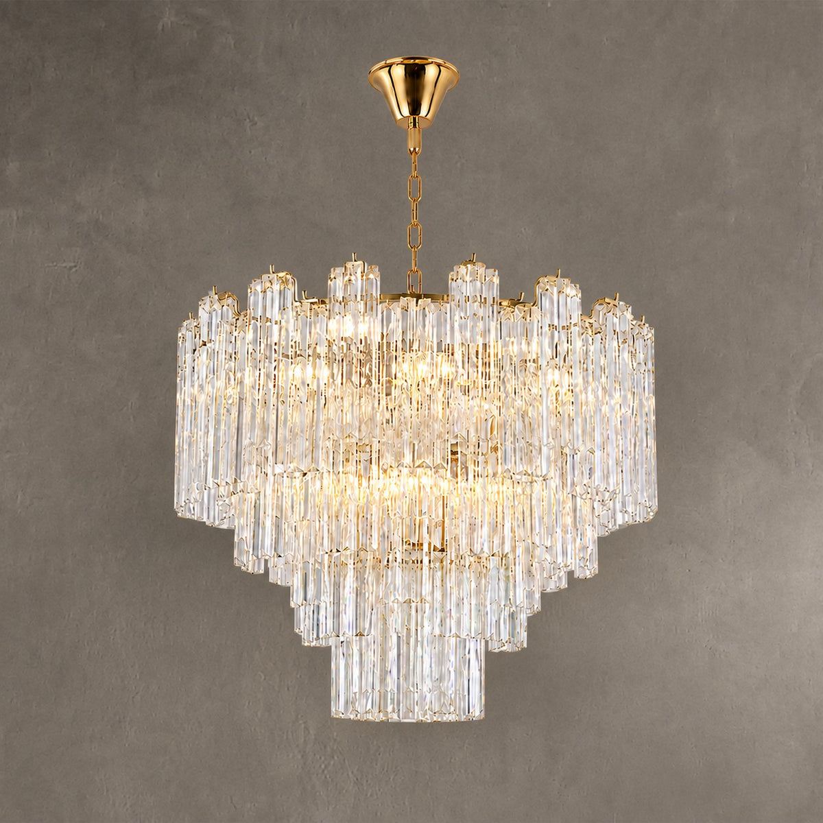Cascade Tiered Chandelier Artisan Murano Style