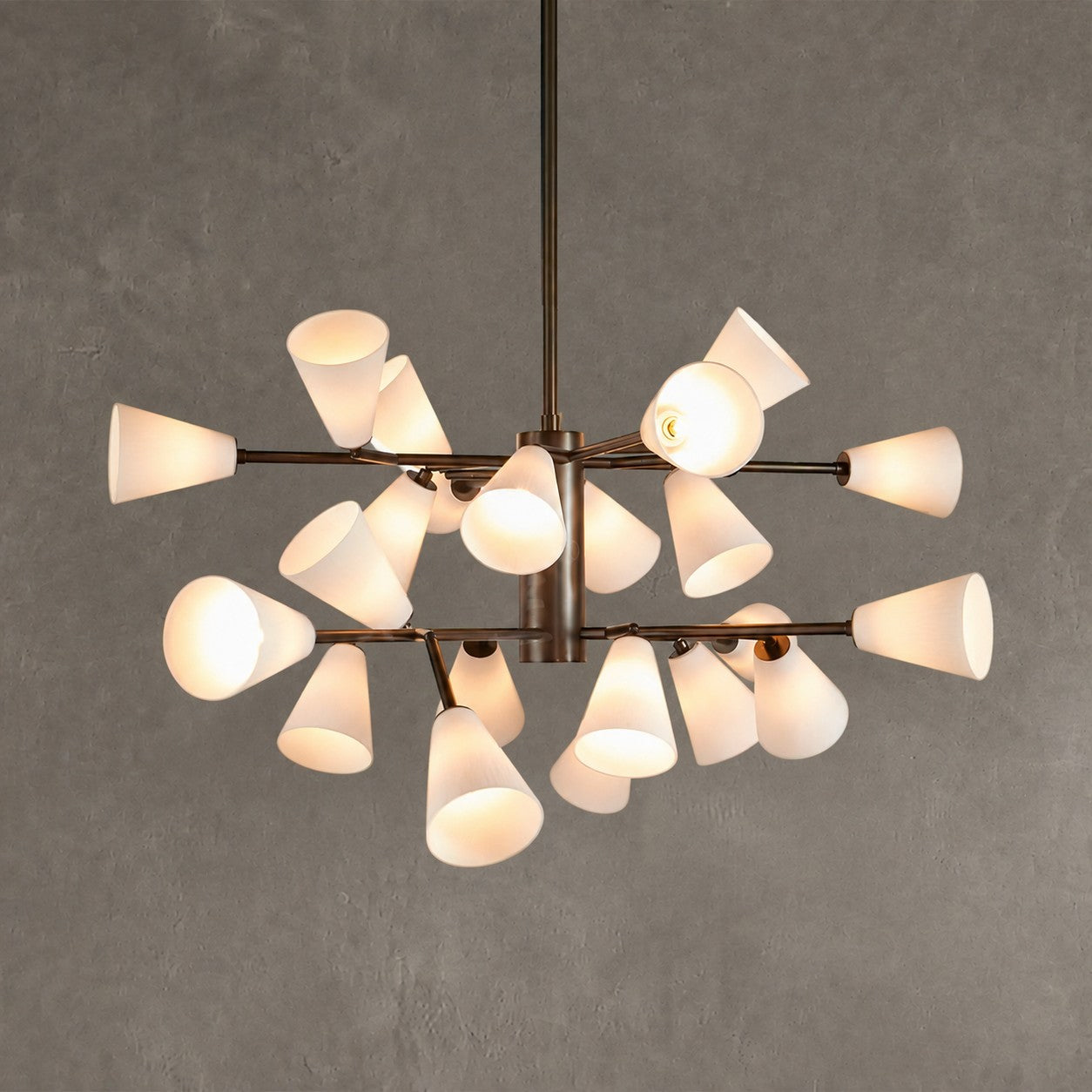 Chandelier  Cassius Sputnik 18-Arm Bronze White Glass