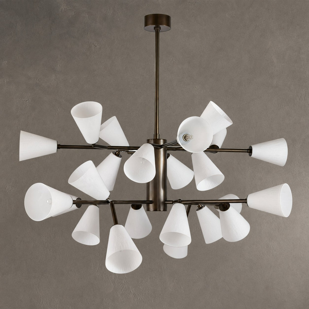 Chandelier  Cassius Sputnik 18-Arm Bronze White Glass