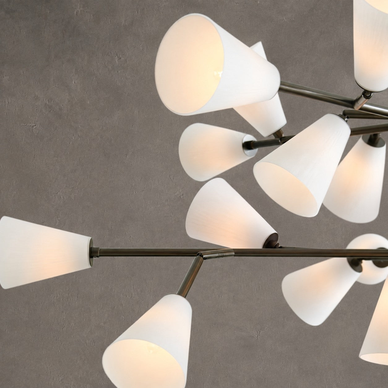 Chandelier  Cassius Sputnik 18-Arm Bronze White Glass