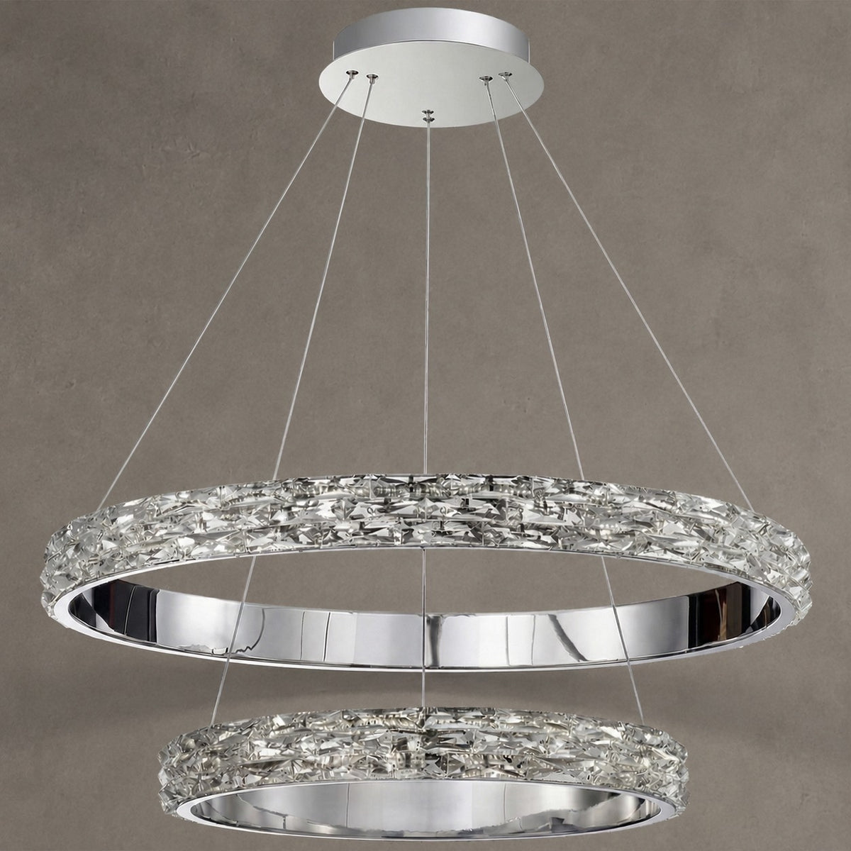 Vega Crystal Halo Chandelier 32"D