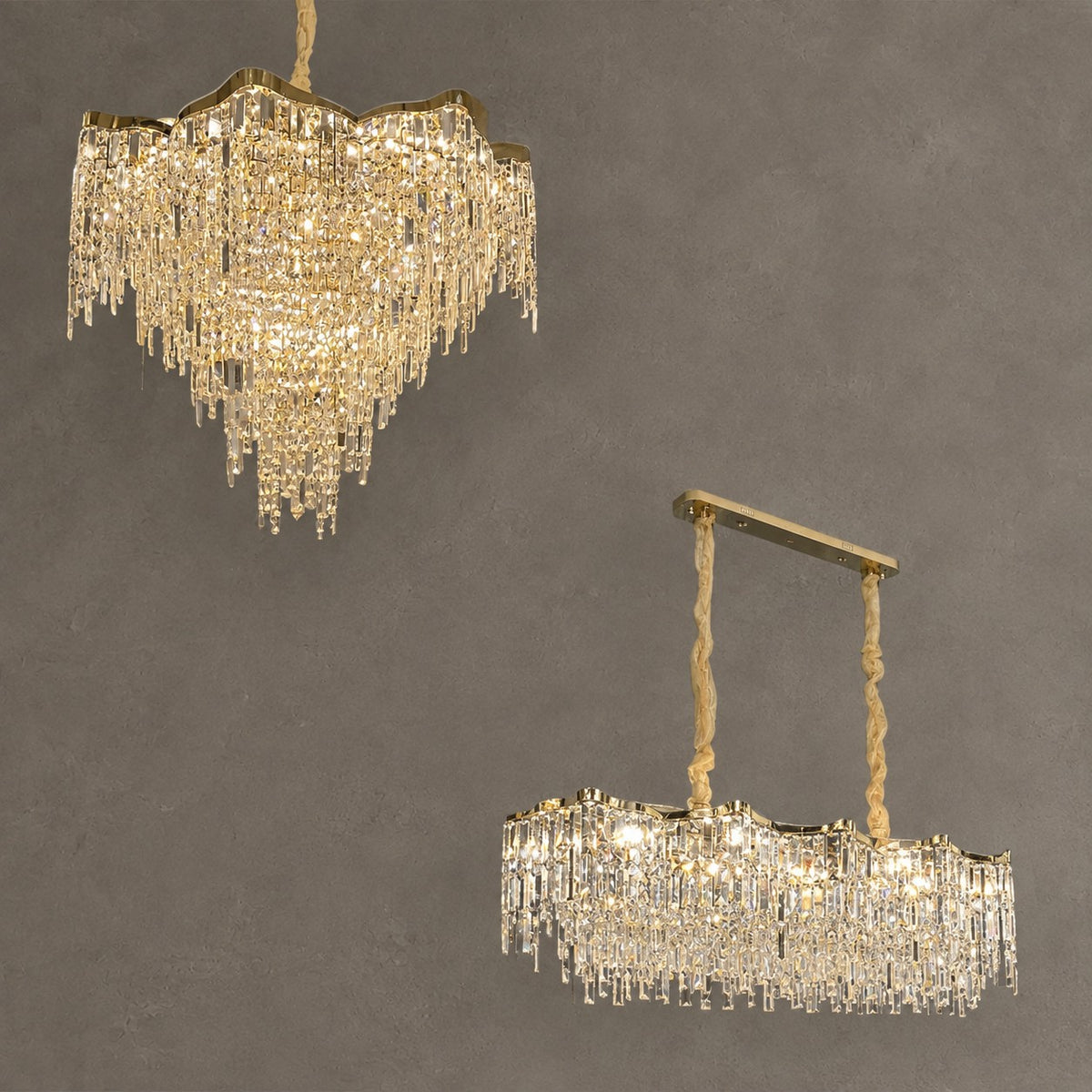 Crystal Tassel Chandelier Set For Living Room/Dining Room/Bedroom