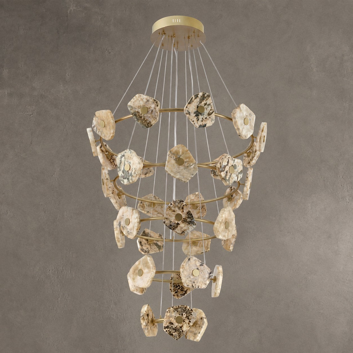 Petra Modern Natural Stone Cascading Chandelier