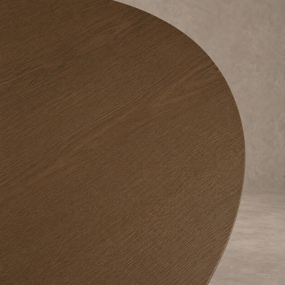 Hand-Sculpted Modern Oval Oak Dining Table