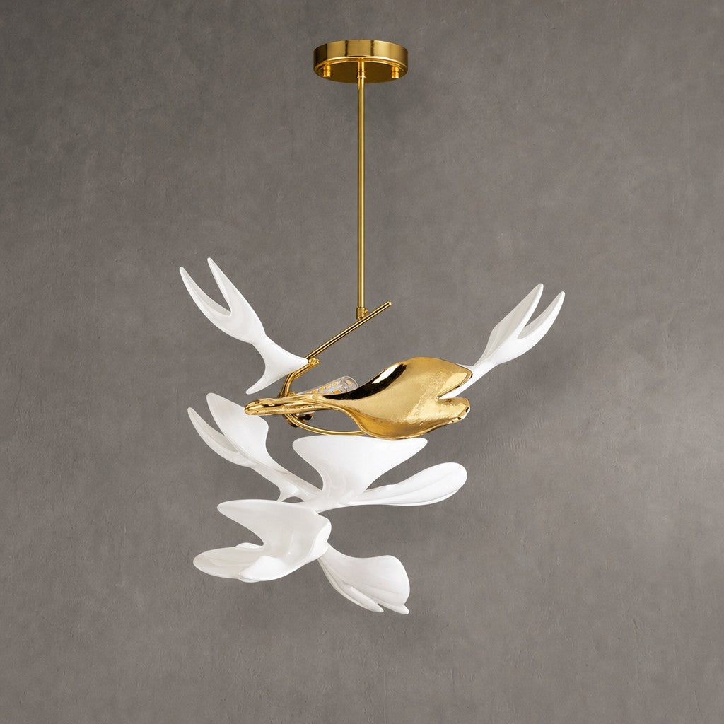 Ceramic Ginkgo Leaf Flushmount