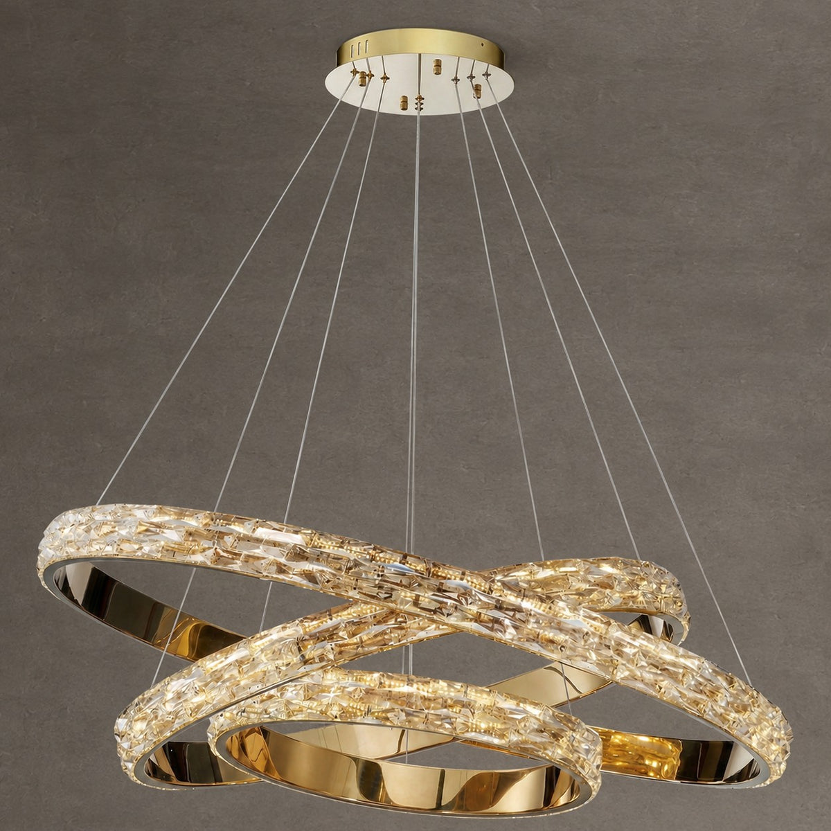 Vega Triple Ring Crystal Chandelier