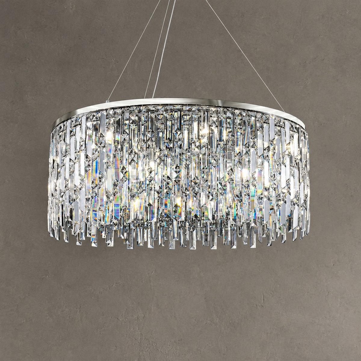 Chrome/ Silver Decorative Kitchen Island Lighting Crystal Rectangle Chandelier For Long Dining Table Round Pendant Light Fixture For Living Room