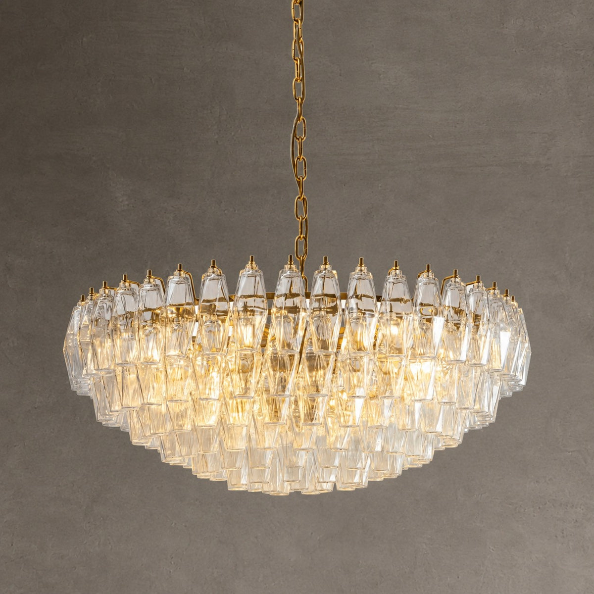 Sorrento Clear Polyhedron Glass Chandelier