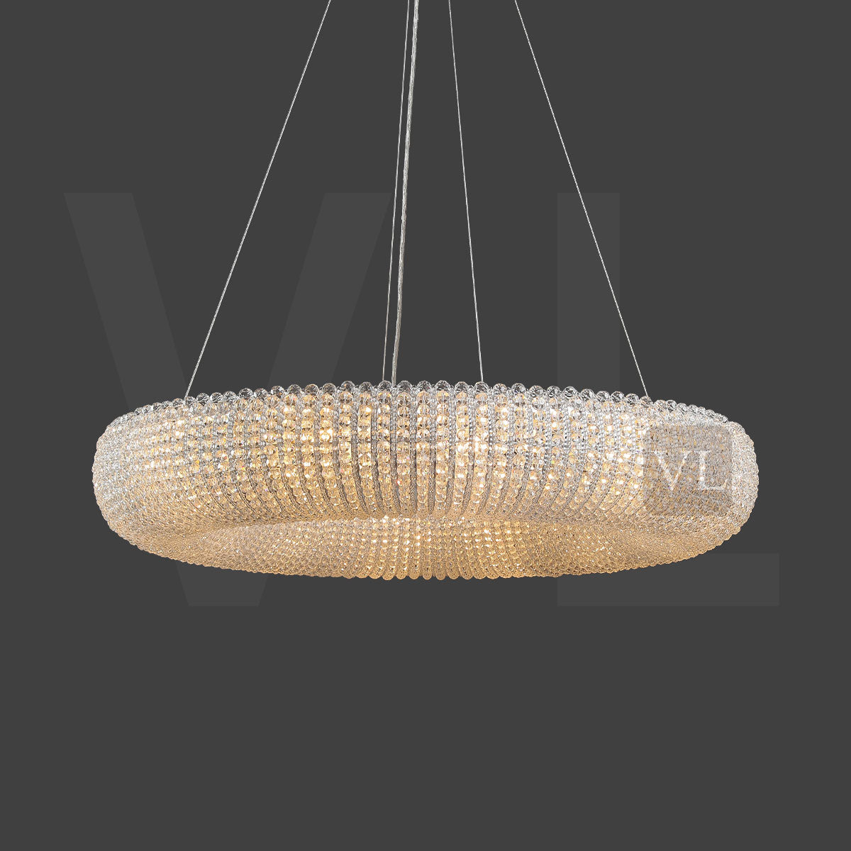 Canelure Crystal Round Chandelier