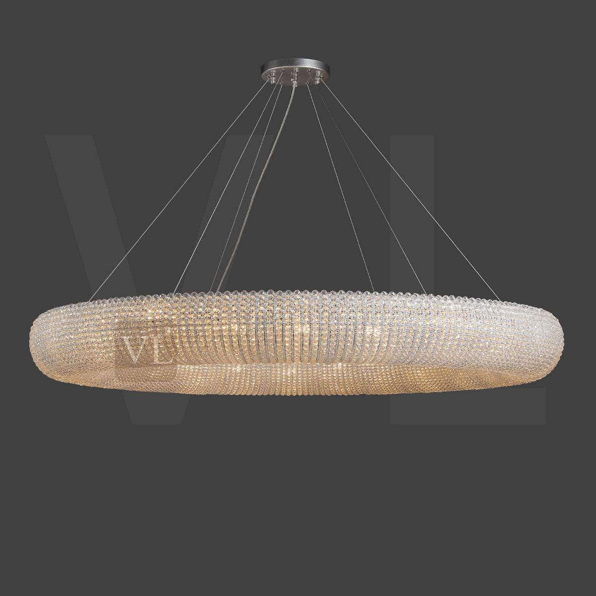 Canelure Crystal Round Chandelier