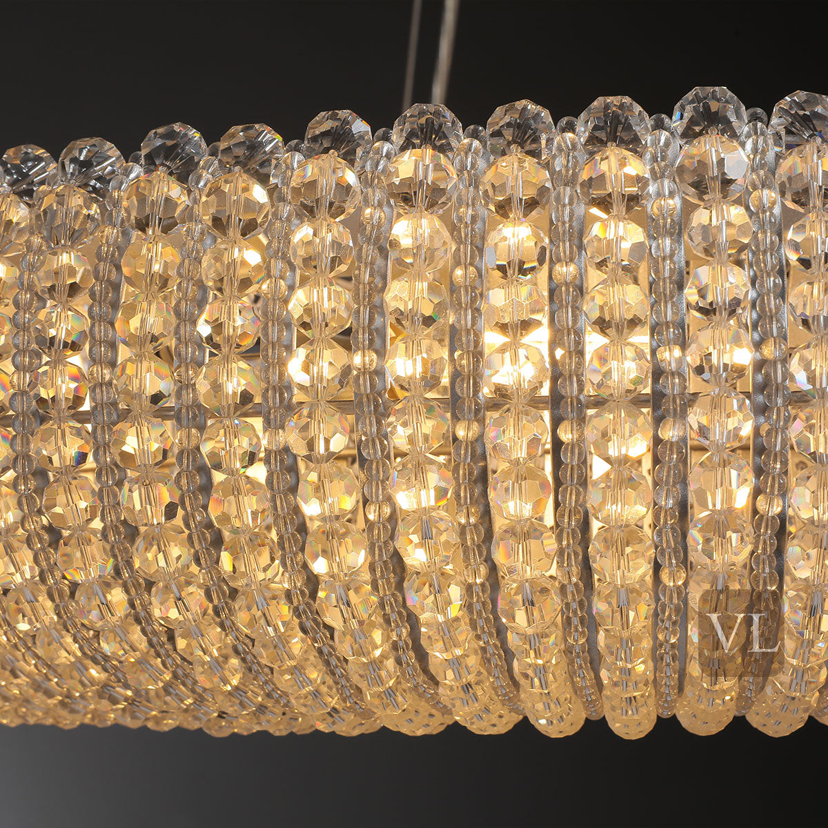 Canelure Crystal Round Chandelier