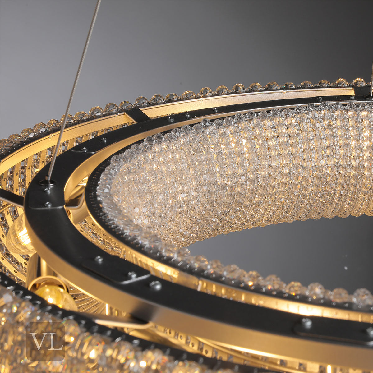 Canelure Crystal Round Chandelier