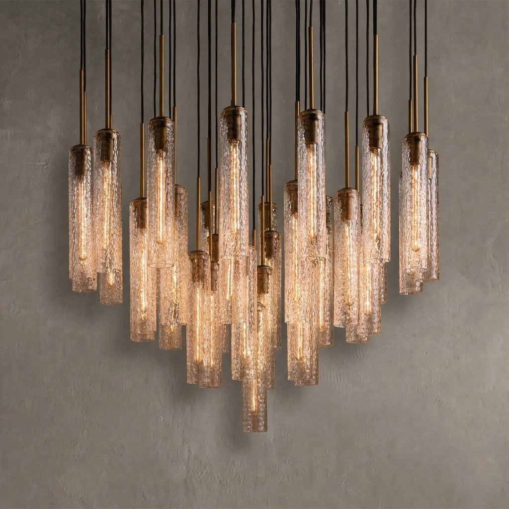Colleena Fluted Glass Round Chandelier