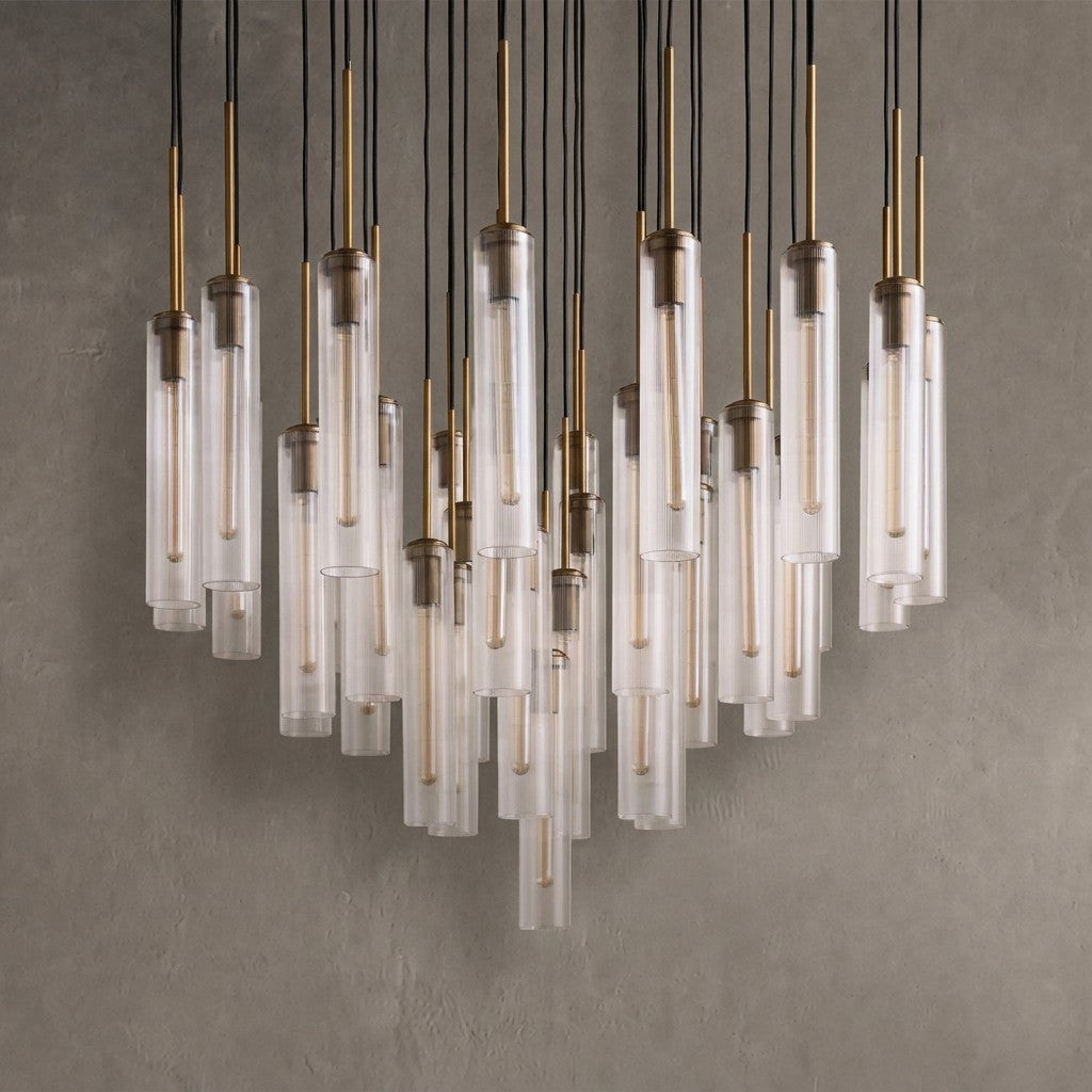 Colleena Hammered Glass Round Chandelier