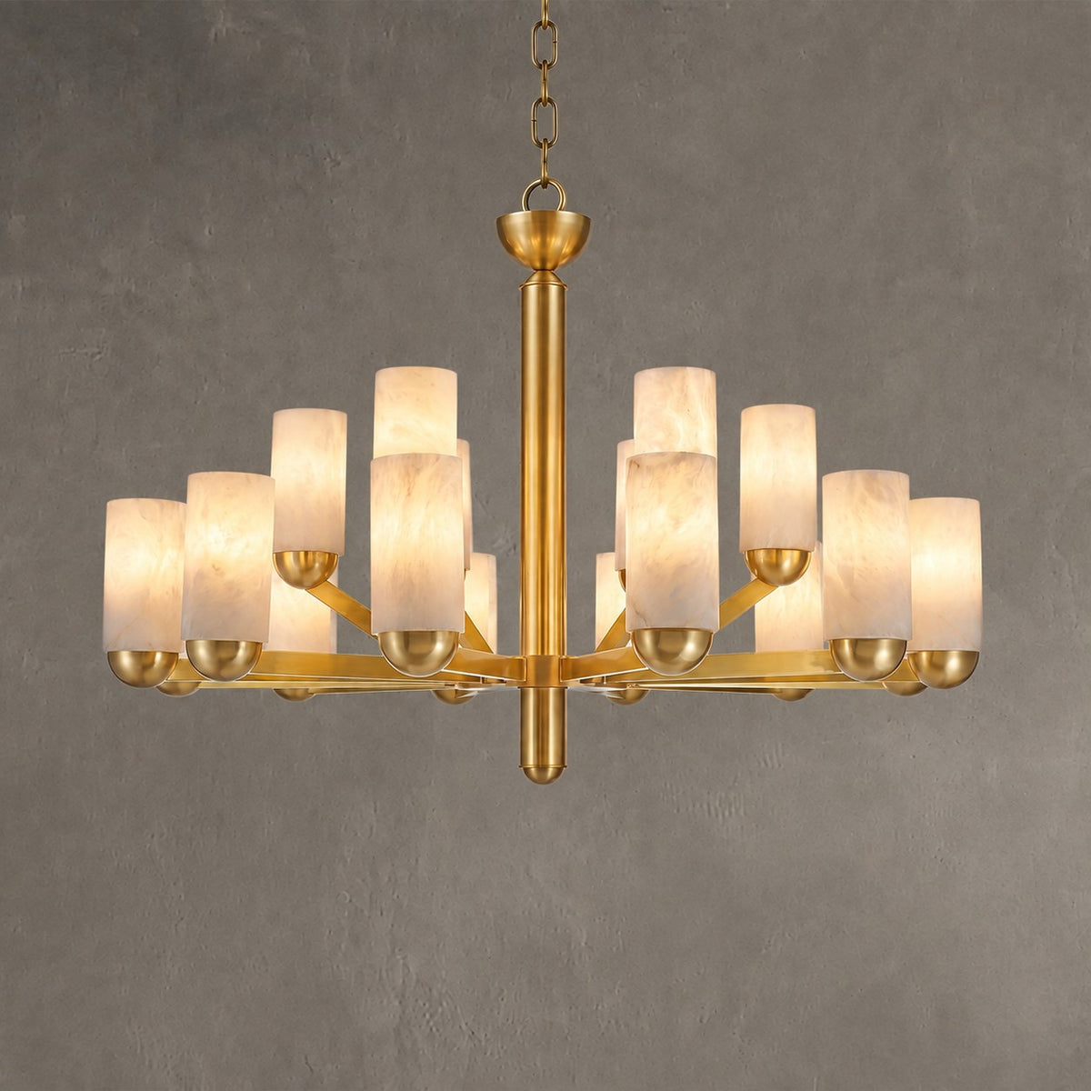 Cylinder Shade Alabaster Pendant Light