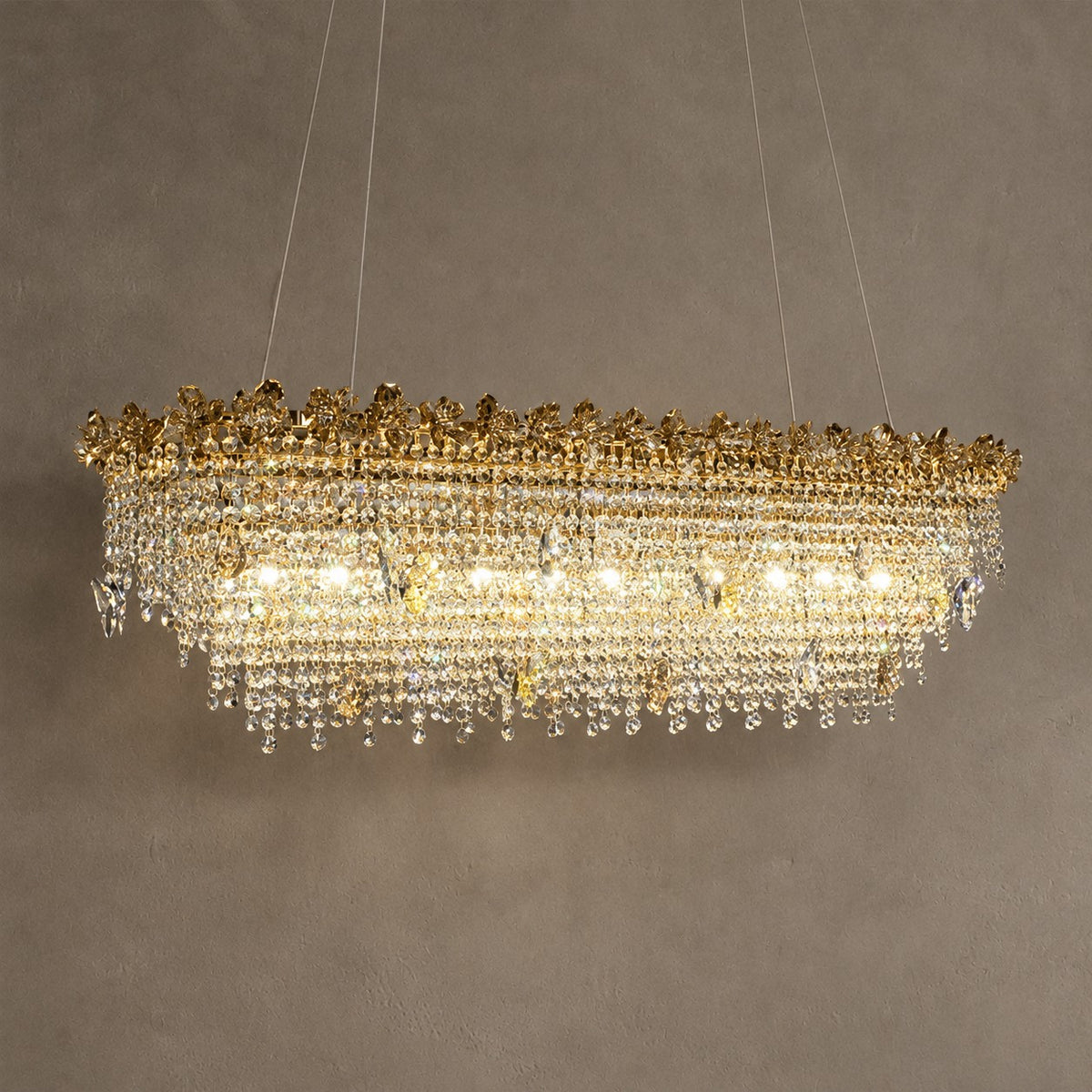New Modern Luxury Rectangle Art Design Butterfly Crystal Chandelier for Kitchen Island/Dining Area