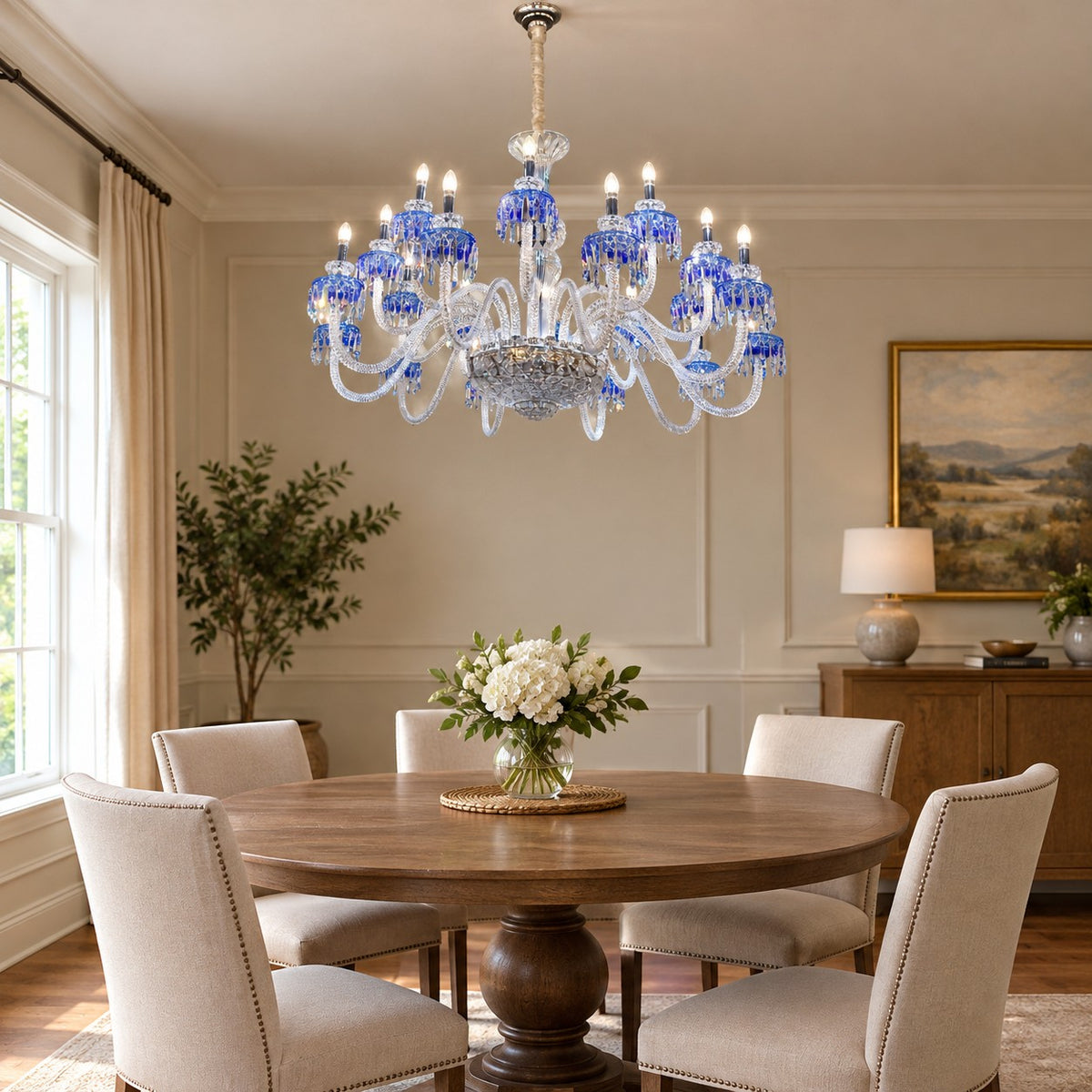 Modern Fancy Blue Crystal Chandelier for Living Room/Bedroom