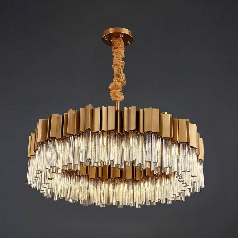 Milano Brushed Gold Crystal Chandelier