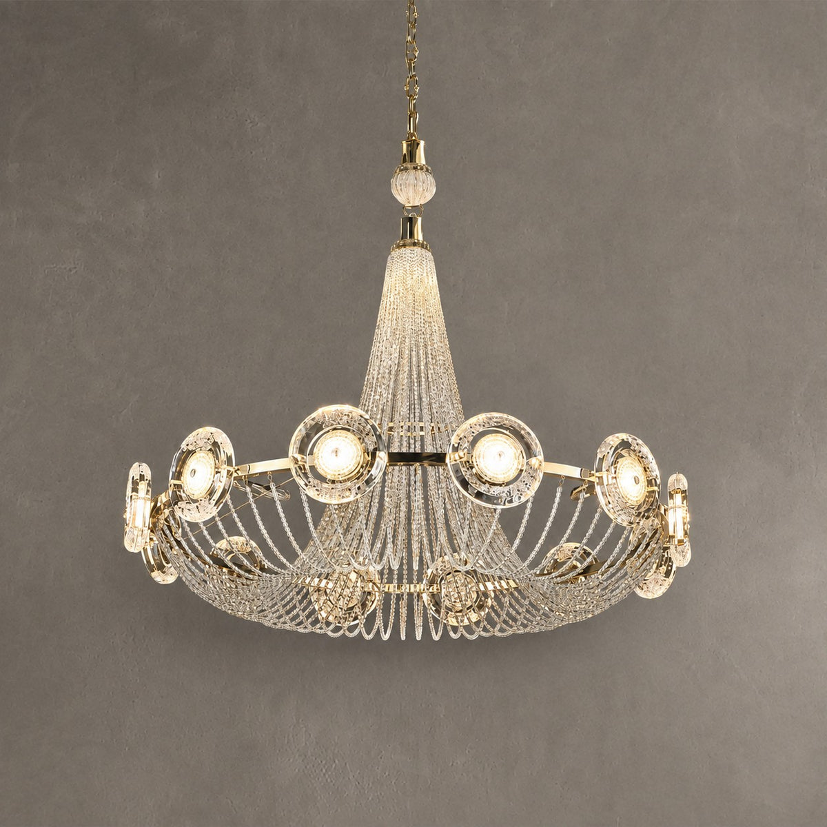 Rococo Dream Modern Sculptural Ring Chandelier
