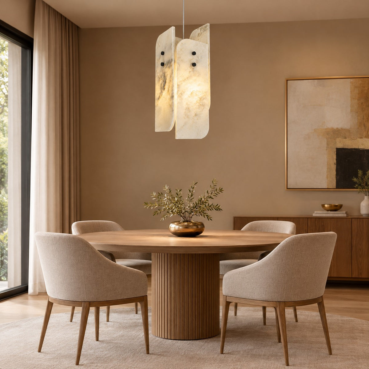 Modern Sculptural LuxuryStone Pendant Light