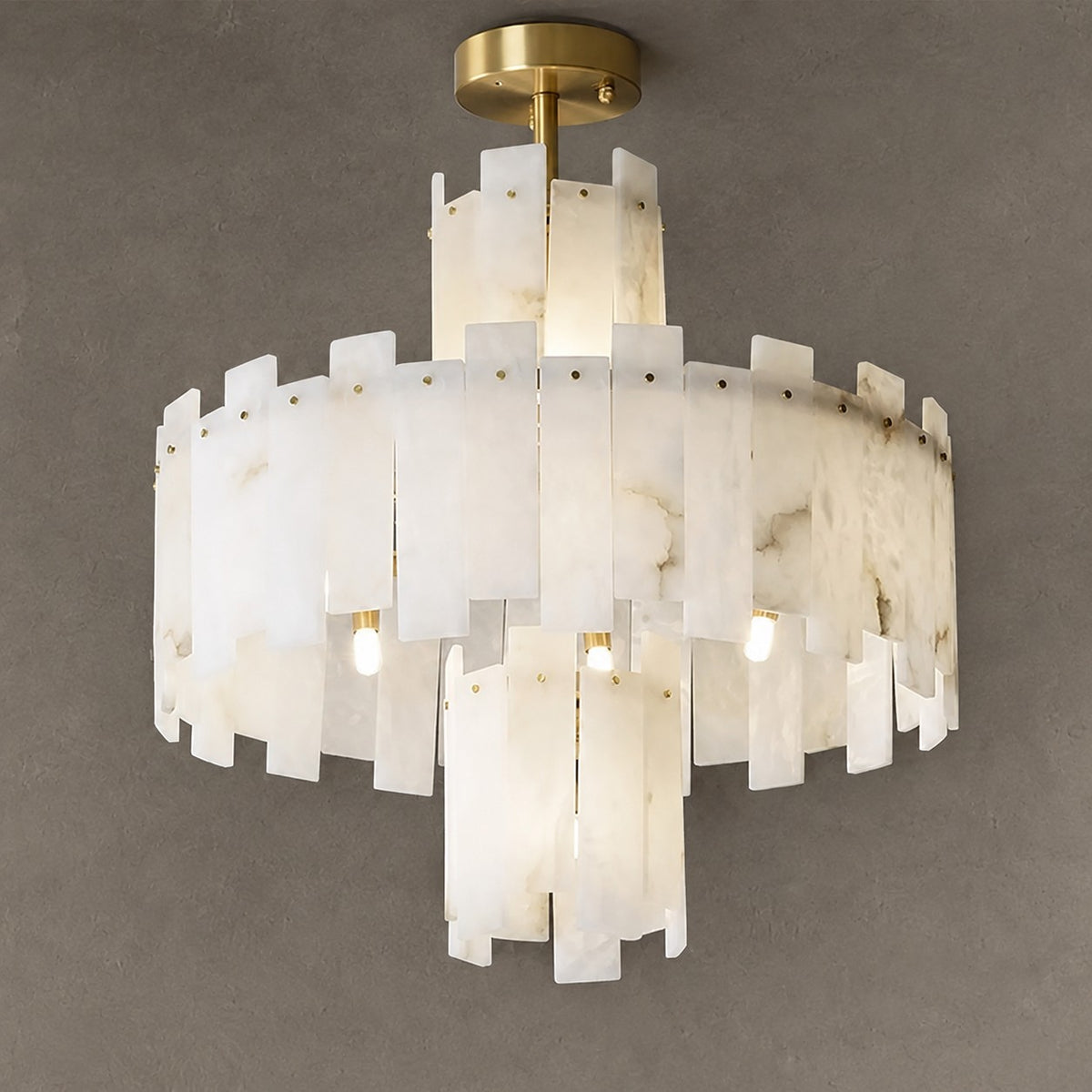 Spain Alabaster Round Modern Chandeliers