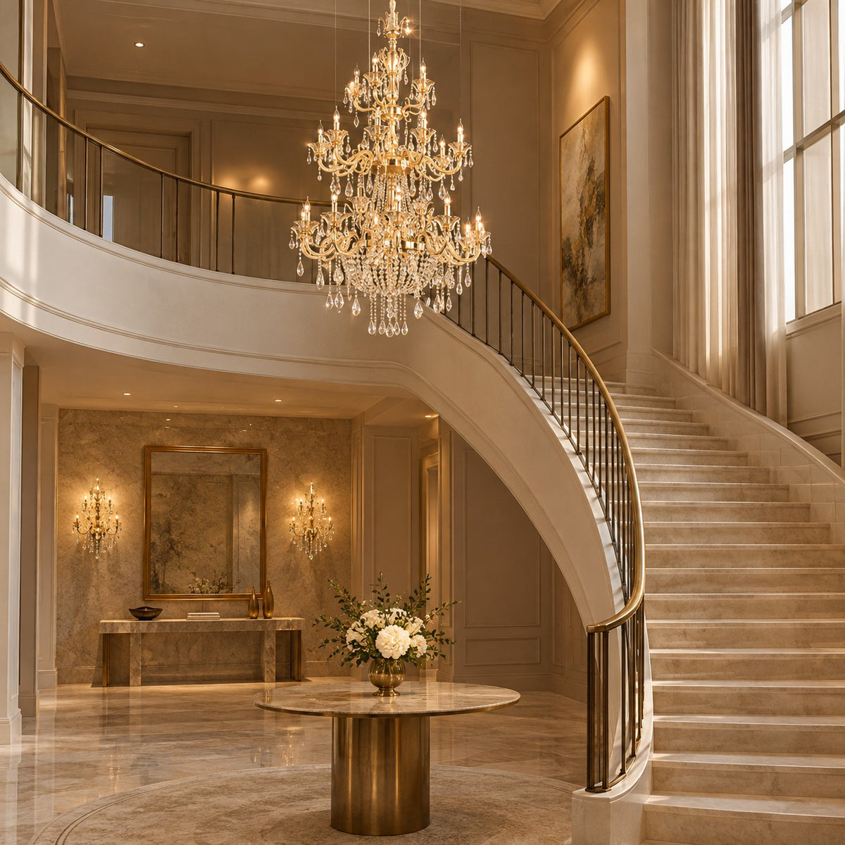 Royal Baroque Revival Vintage Chandelier Series with Waterfall Crystal