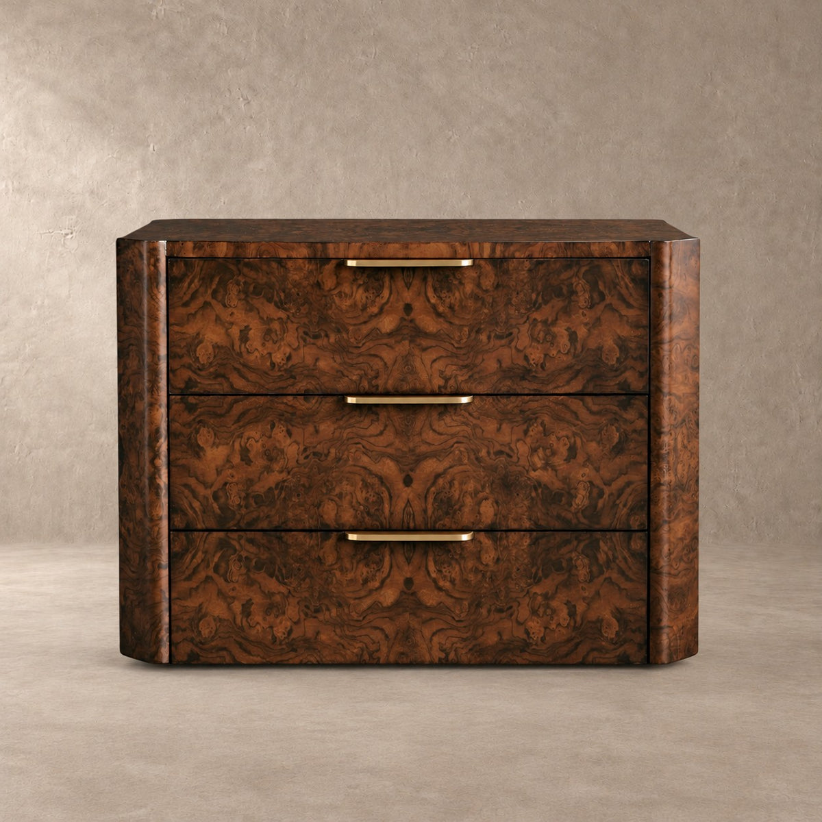 Sculptural Burl Wood Bedside Table