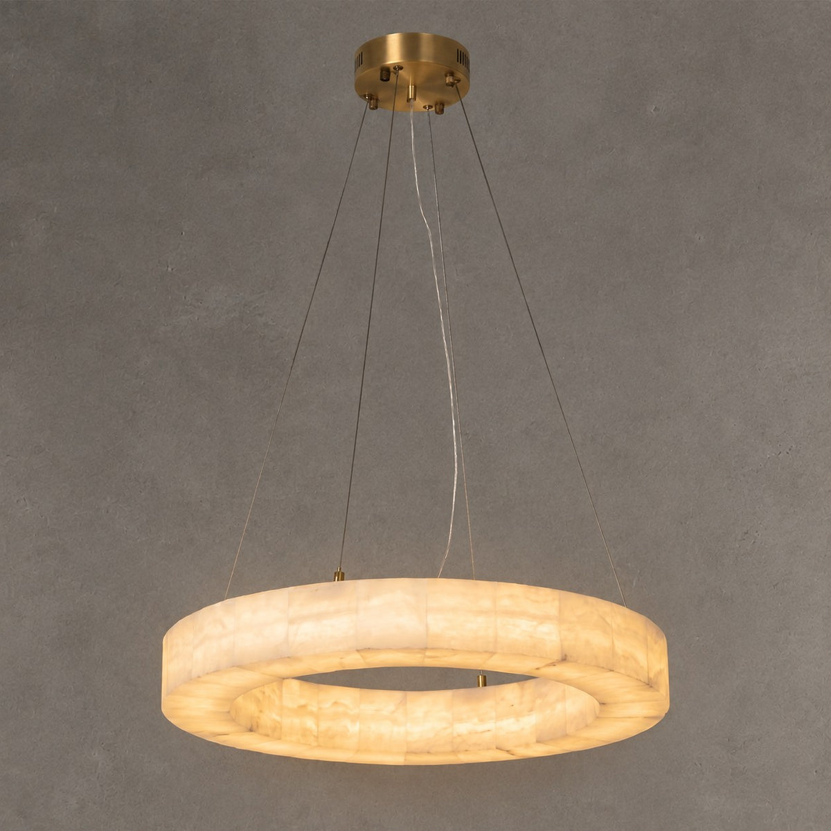 Anello Modern Round Alabaster Chandelier