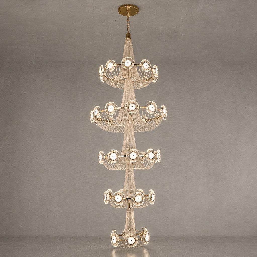 Rococo Dream Modern Sculptural Ring Chandelier