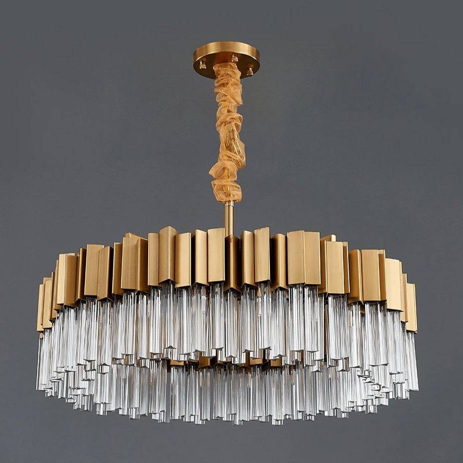 Milano Brushed Gold Crystal Chandelier