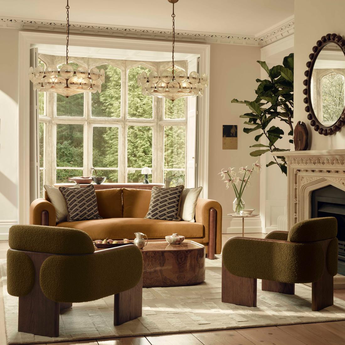 Solaris Amber Glass Disc Chandelier